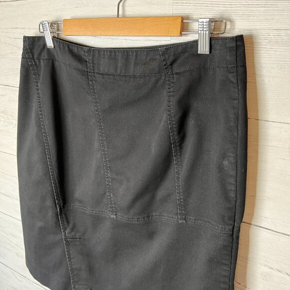 Nic + Zoe Skirt Womens Size 12 Black Asymmetric Geometric Seam Mini Cotton - Picture 13 of 16